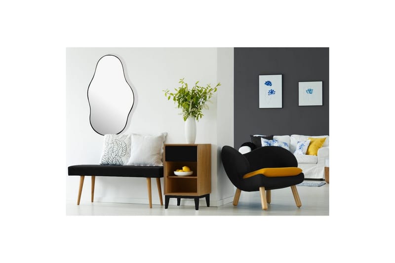 Spegel Wohnling Asymmetrisk metallram oval 80 cm - Inredning - Speglar - Väggspegel