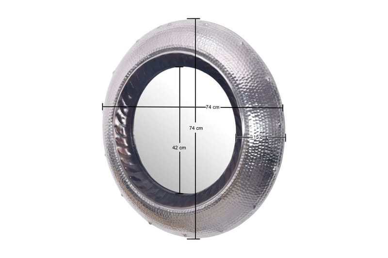 Spegel Wohnling Modern vågig metallram rund 74 cm - Inredning - Väggdekor - Ramar