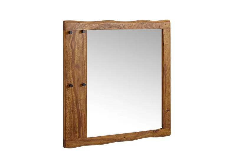 Spegel Wohnling Träkant Solid Träram med Krokar Lantlig Stil, undefined