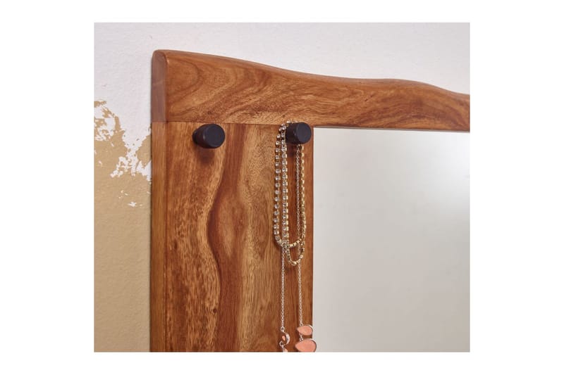 Spegel Wohnling Träkant Solid Träram med Krokar Lantlig Stil - Inredning - Speglar - Väggspegel