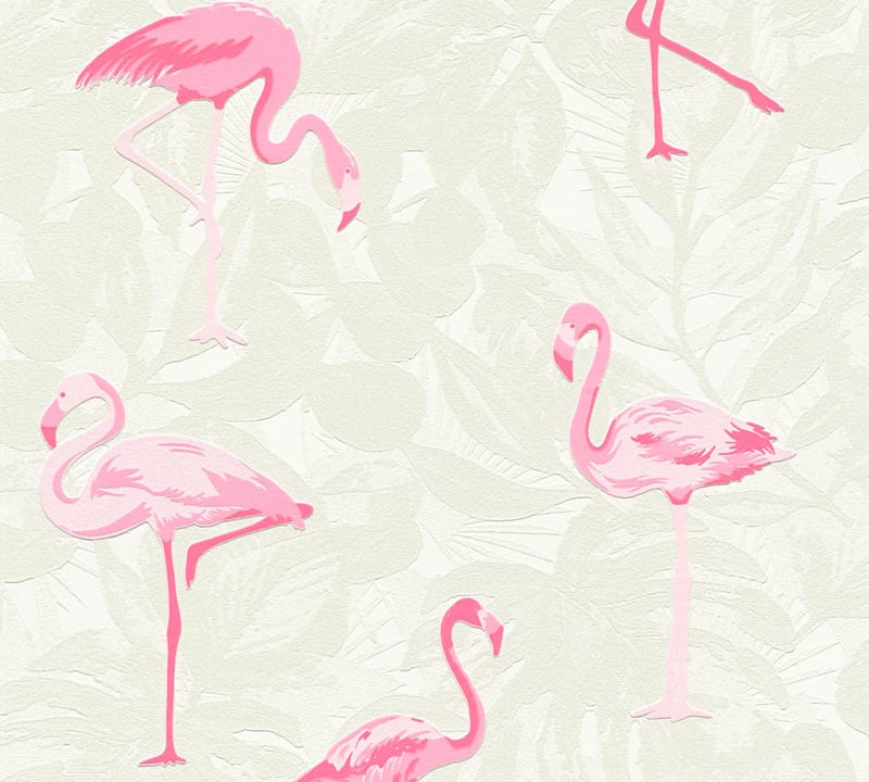 Flamingo Tapet Boys & Girls Ovävd Rosa - AS Creation - Barntapet - Vinyltapet