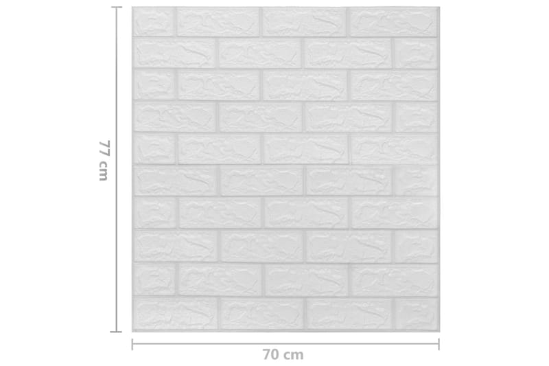 3D-tapet tegel självhäftande 10 delar vit - Vit - Fototapet - Självhäftande tapet