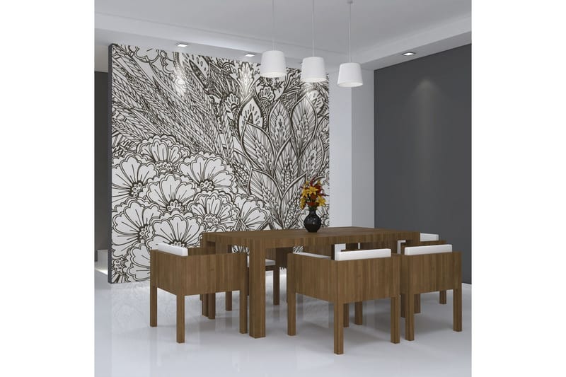 Fototapet Äng Svart Och Vitt 250x193 - Artgeist sp. z o. o. - Inredning - Väggdekor - Tapet & tapettillbehör - Fototapet