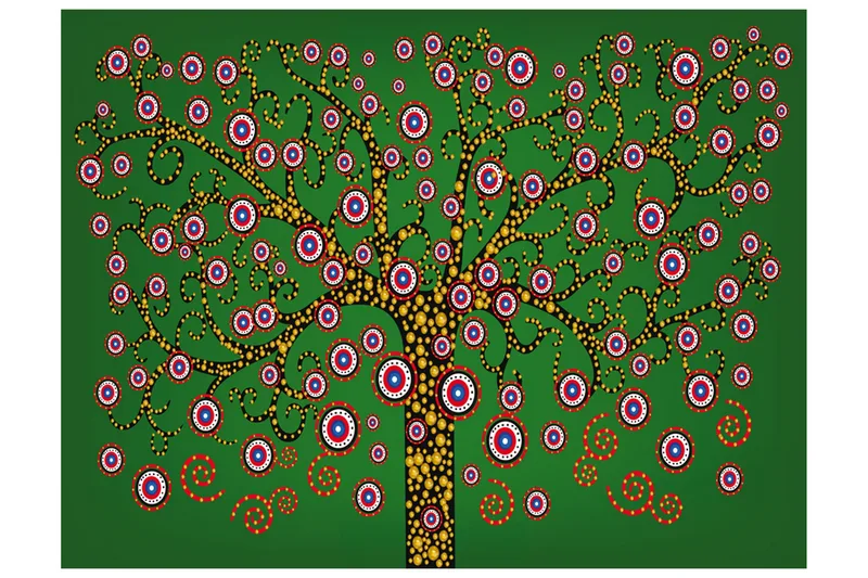 Fototapet Abstrakt Träd Grön 250x193 - Artgeist sp. z o. o. - Inredning - Väggdekor - Tapet & tapettillbehör - Fototapet