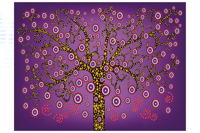 Fototapet Abstrakt Träd Violett 300x231 - Artgeist sp. z o. o. - Inredning - Väggdekor - Tapet & tapettillbehör - Fototapet
