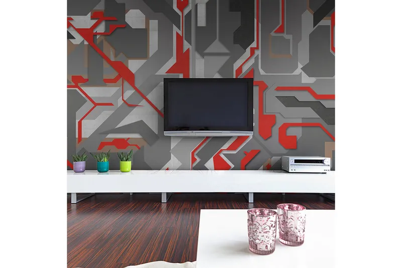 Fototapet Abstrakta Geometriska Vägar 200x154, Artgeist sp. z o. o.