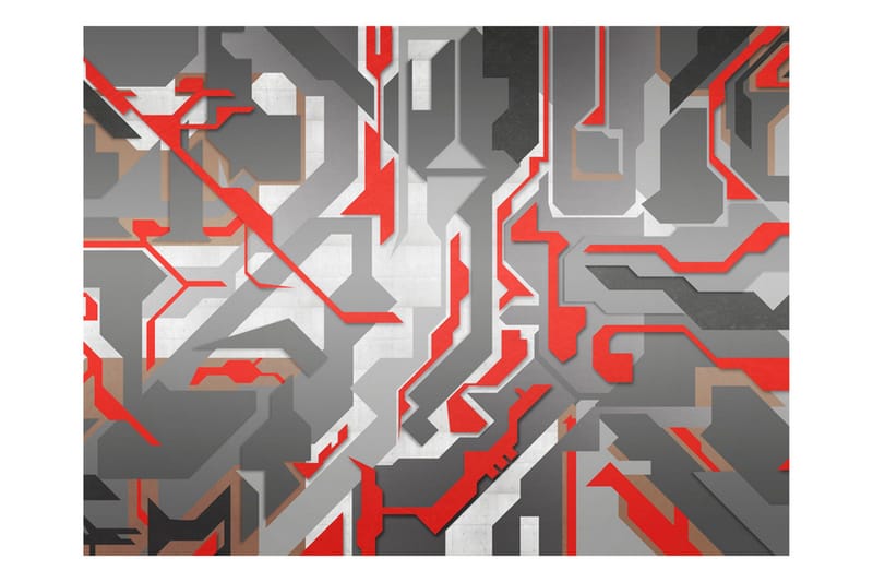 Fototapet Abstrakta Geometriska Vägar 200x154 - Artgeist sp. z o. o. - Inredning - Väggdekor - Tapet & tapettillbehör - Fototapet