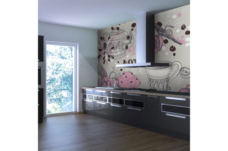 Fototapet Afternoon Tea 200x154 - Artgeist sp. z o. o. - Inredning - Väggdekor - Tapet & tapettillbehör - Fototapet