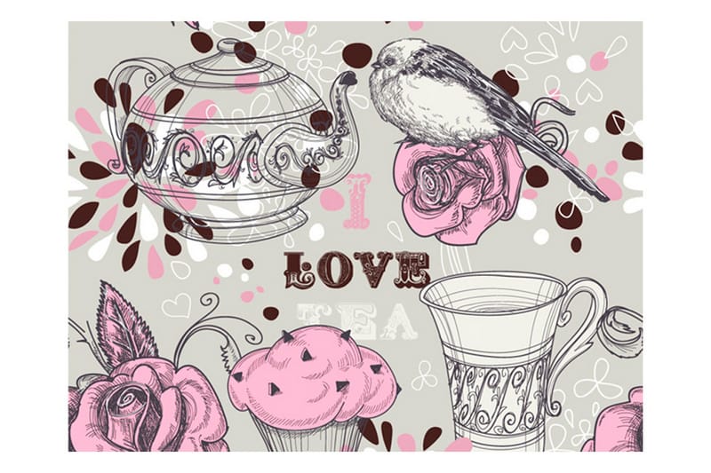 Fototapet Afternoon Tea 250x193 - Artgeist sp. z o. o. - Inredning - Väggdekor - Tapet & tapettillbehör - Fototapet