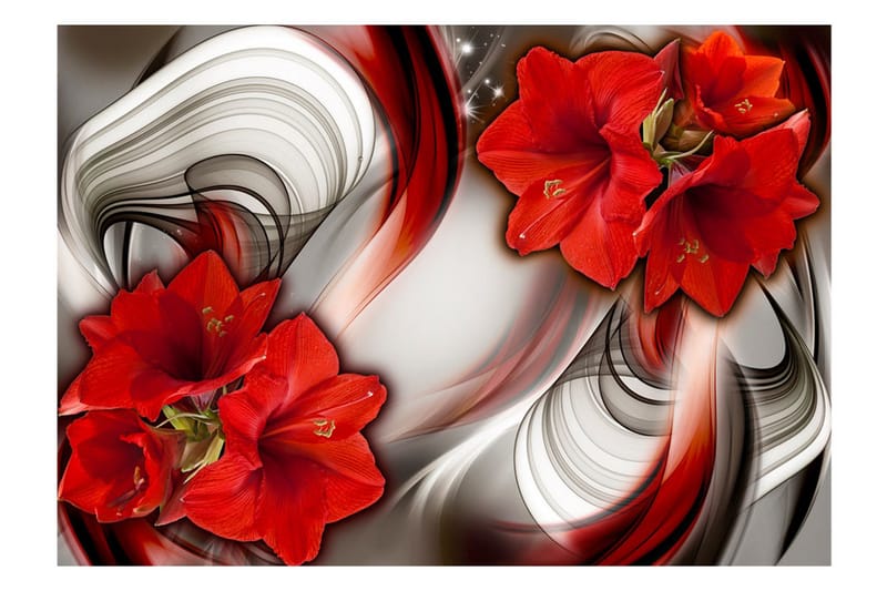 Fototapet Amaryllis Ballad Of The Red 150x105 - Artgeist sp. z o. o. - Inredning - Väggdekor - Tapet & tapettillbehör - Fototapet