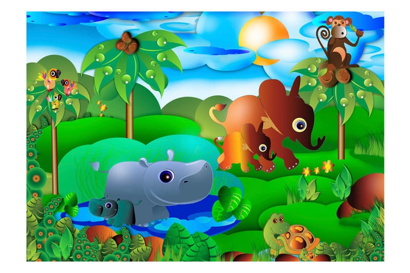 Fototapet Animal Family 150x105 - Artgeist sp. z o. o. - Inredning - Väggdekor - Tapet & tapettillbehör - Fototapet