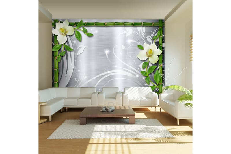 Fototapet Bamboo And Two Orchids 350x245, Artgeist sp. z o. o.