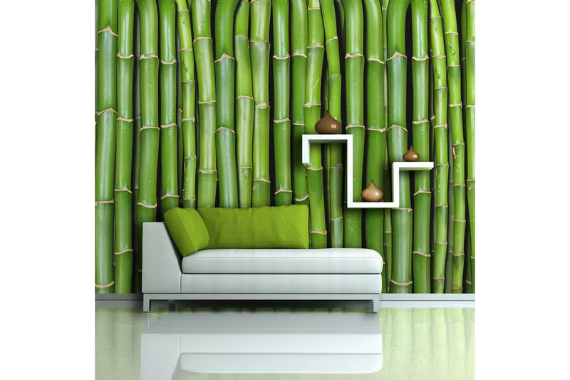 Fototapet Bamboo Wall 450x270 - Artgeist sp. z o. o. - Inredning - Väggdekor - Tapet & tapettillbehör - Fototapet
