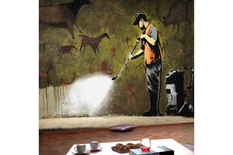 Fototapet Banksy Cave Painting 300x210, Artgeist sp. z o. o.