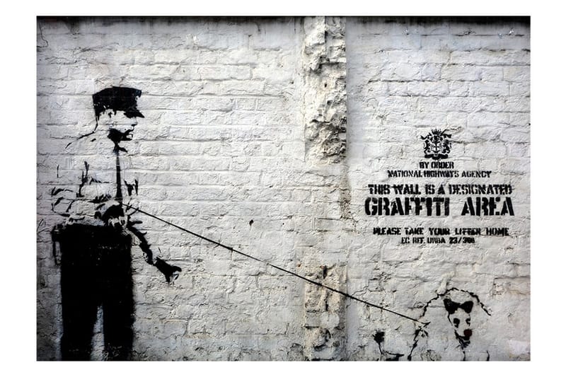 Fototapet Banksy Graffiti Area 200x140 - Artgeist sp. z o. o. - Inredning - Väggdekor - Tapet & tapettillbehör - Fototapet