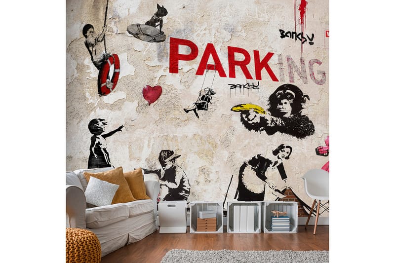 Fototapet Banksy Graffiti Collage 350x245 - Artgeist sp. z o. o. - Inredning - Väggdekor - Tapet & tapettillbehör - Fototapet