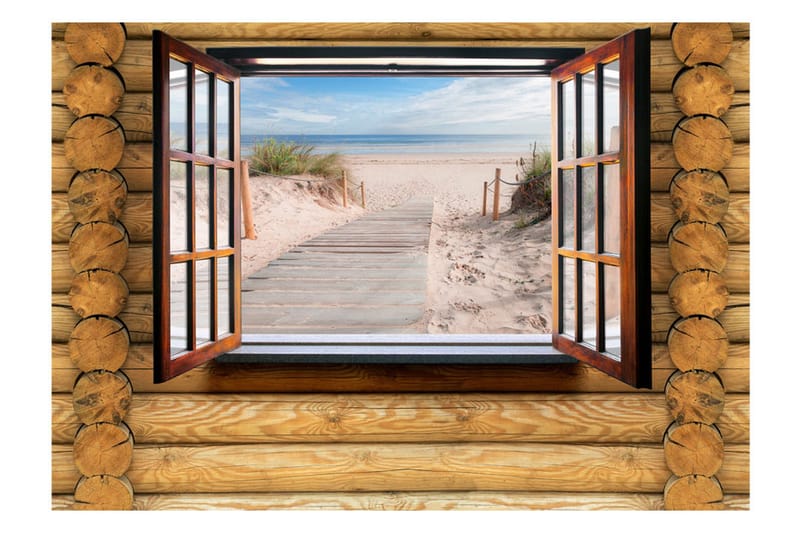 Fototapet Beach Outside The Window 150x105 - Artgeist sp. z o. o. - Inredning - Väggdekor - Tapet & tapettillbehör - Fototapet
