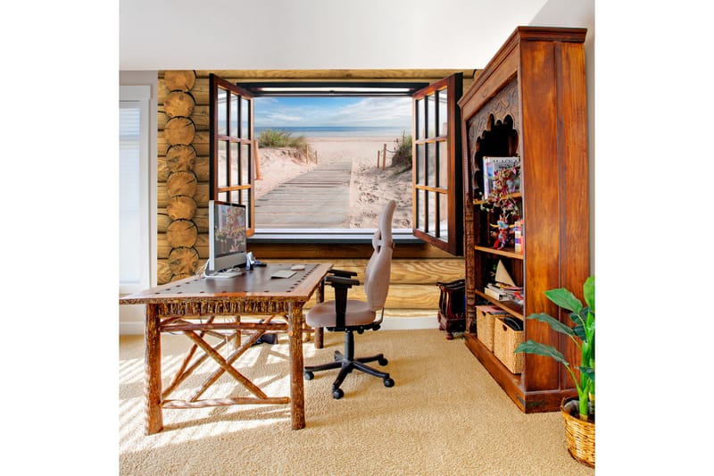 Fototapet Beach Outside The Window 300x210 - Artgeist sp. z o. o. - Inredning - Väggdekor - Tapet & tapettillbehör - Fototapet