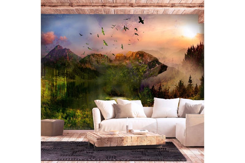 Fototapet Bear In The Mountain 200x140 - Artgeist sp. z o. o. - Inredning - Väggdekor - Tapet & tapettillbehör - Fototapet