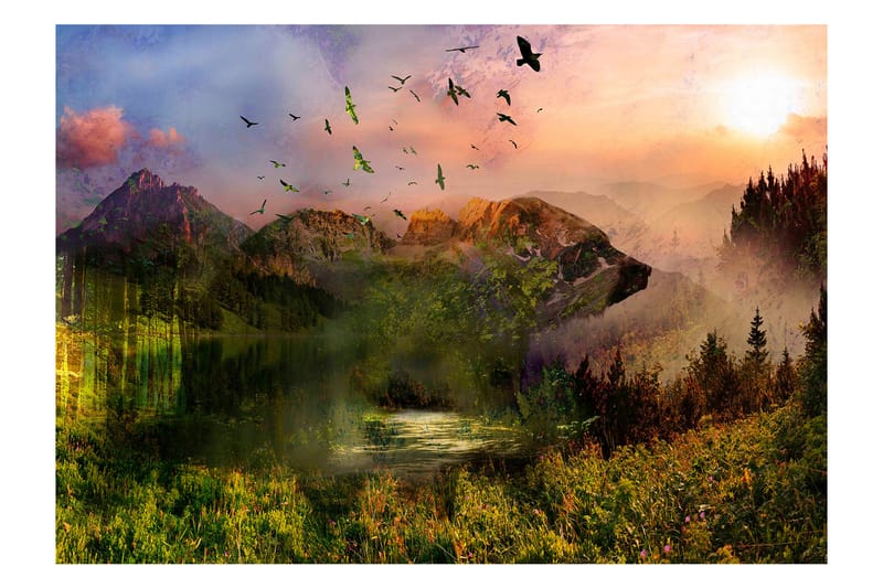 Fototapet Bear In The Mountain 350x245 - Artgeist sp. z o. o. - Inredning - Väggdekor - Tapet & tapettillbehör - Fototapet