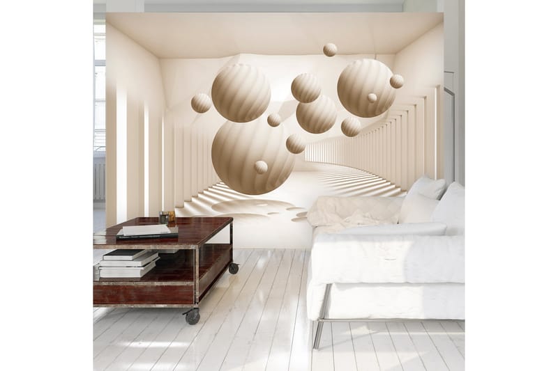 Fototapet Beige Balls 350x245 - Artgeist sp. z o. o. - Inredning - Väggdekor - Tapet & tapettillbehör - Fototapet