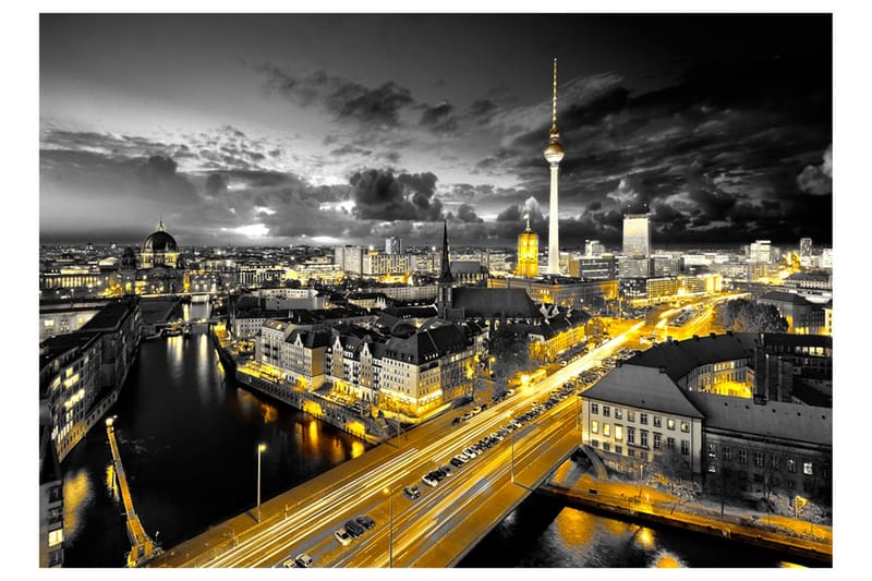 Fototapet Berlin At Night 200x140 - Artgeist sp. z o. o. - Inredning - Väggdekor - Tapet & tapettillbehör - Fototapet