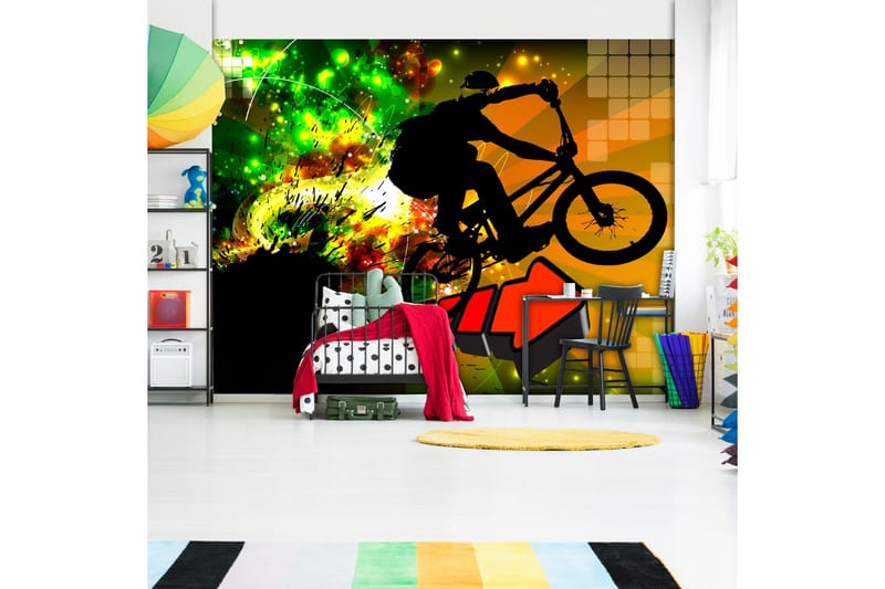 Fototapet Bicycle Tricks 100x70 - Artgeist sp. z o. o. - Inredning - Väggdekor - Tapet & tapettillbehör - Fototapet