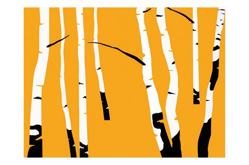 Fototapet Birches On The Orange Background 400x309 - Artgeist sp. z o. o. - Inredning - Väggdekor - Tapet & tapettillbehör - Fototapet