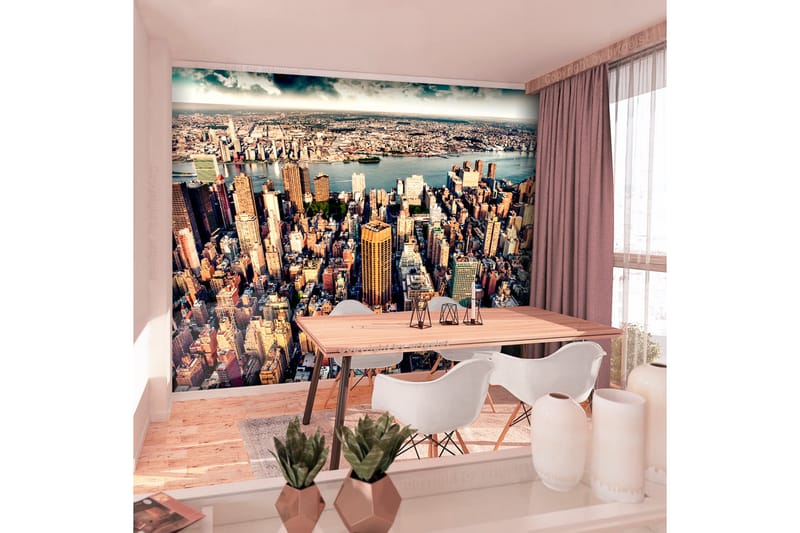 Fototapet Bird's Eye View Of New York 100x70 - Artgeist sp. z o. o. - Inredning - Väggdekor - Tapet & tapettillbehör - Fototapet