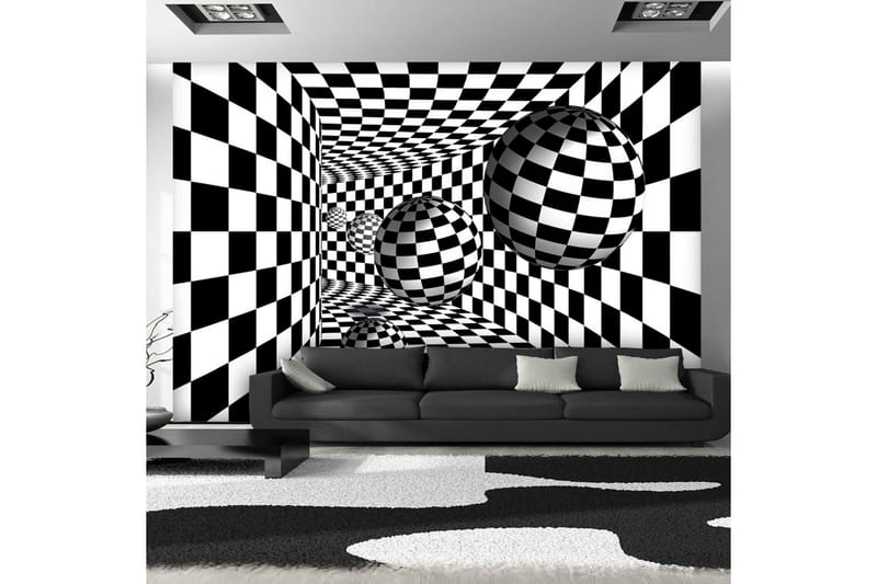 Fototapet Black & White Corridor 350x245 - Artgeist sp. z o. o. - Inredning - Väggdekor - Tapet & tapettillbehör - Fototapet