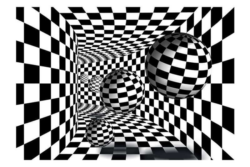 Fototapet Black & White Corridor 350x245 - Artgeist sp. z o. o. - Inredning - Väggdekor - Tapet & tapettillbehör - Fototapet
