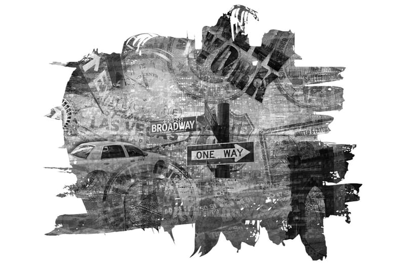 Fototapet Black-And-White New York Collage 200x154 - Artgeist sp. z o. o. - Inredning - Väggdekor - Tapet & tapettillbehör - Fototapet
