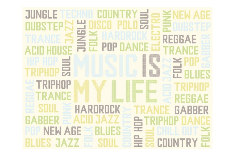 Fototapet Blandning Av Musikstilar 200x154 - Artgeist sp. z o. o. - Inredning - Väggdekor - Tapet & tapettillbehör - Fototapet