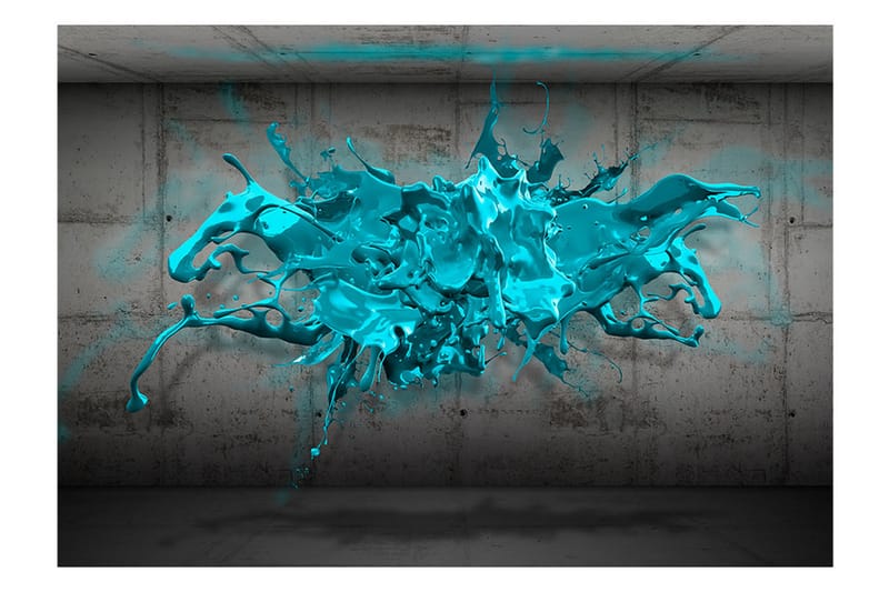 Fototapet Blue Ink Blot 300x210 - Artgeist sp. z o. o. - Inredning - Väggdekor - Tapet & tapettillbehör - Fototapet