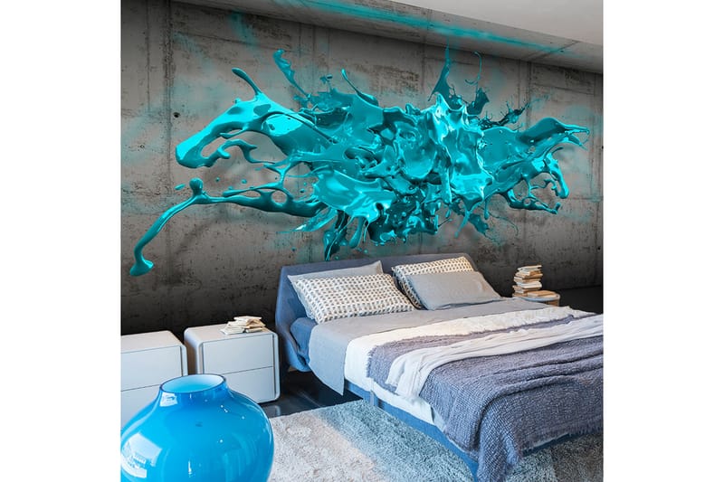 Fototapet Blue Ink Blot 300x210 - Artgeist sp. z o. o. - Inredning - Väggdekor - Tapet & tapettillbehör - Fototapet