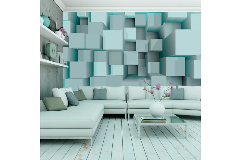 Fototapet Blue Puzzle 250x175 - Artgeist sp. z o. o. - Inredning - Väggdekor - Tapet & tapettillbehör - Fototapet