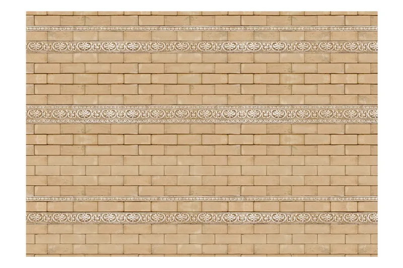 Fototapet Brick With Ornaments 200x140 - Artgeist sp. z o. o. - Inredning - Väggdekor - Tapet & tapettillbehör - Fototapet