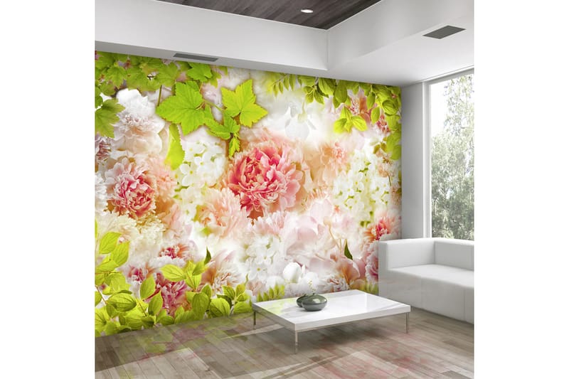 Fototapet Bright Peonies 250x175 - Artgeist sp. z o. o. - Inredning - Väggdekor - Tapet & tapettillbehör - Fototapet