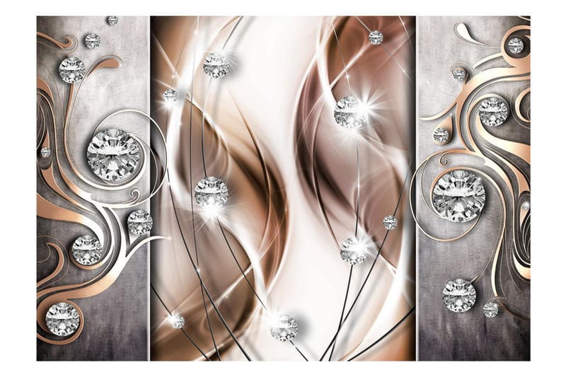 Fototapet Brown And Diamonds 300x210 - Artgeist sp. z o. o. - Inredning - Väggdekor - Tapet & tapettillbehör - Fototapet