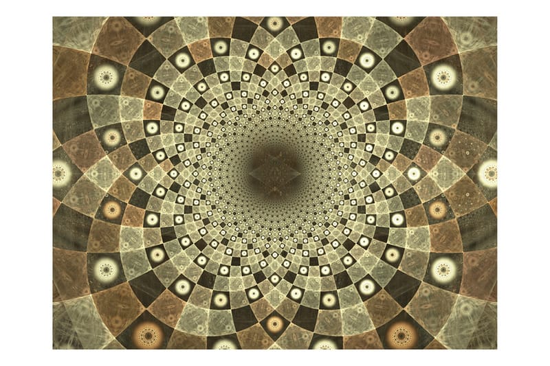 Fototapet Brown Mosaic 300x231 - Artgeist sp. z o. o. - Inredning - Väggdekor - Tapet & tapettillbehör - Fototapet