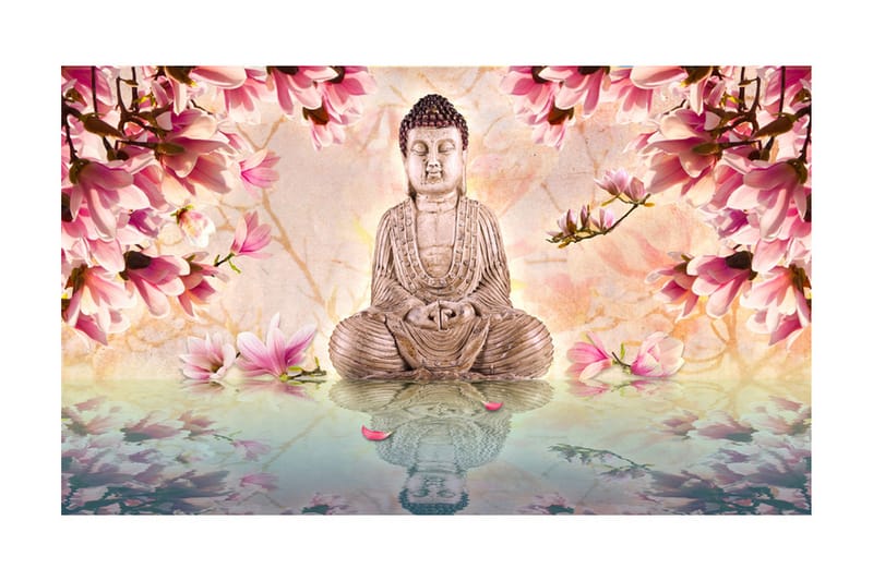 Fototapet Buddha And Magnolia 450x270 - Artgeist sp. z o. o. - Inredning - Väggdekor - Tapet & tapettillbehör - Fototapet