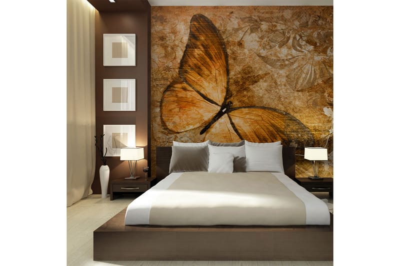 Fototapet Butterfly Sepia 250x193 - Artgeist sp. z o. o. - Inredning - Väggdekor - Tapet & tapettillbehör - Fototapet