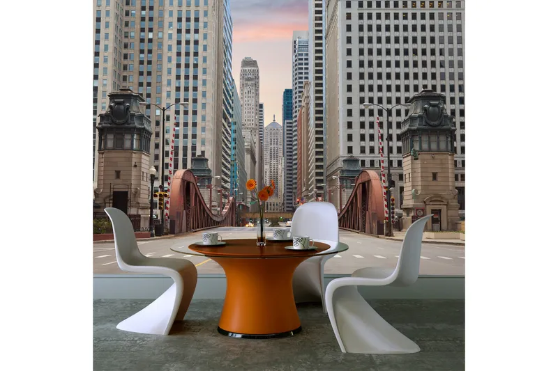 Fototapet Chicago Street 250x193 - Artgeist sp. z o. o. - Inredning - Väggdekor - Tapet & tapettillbehör - Fototapet