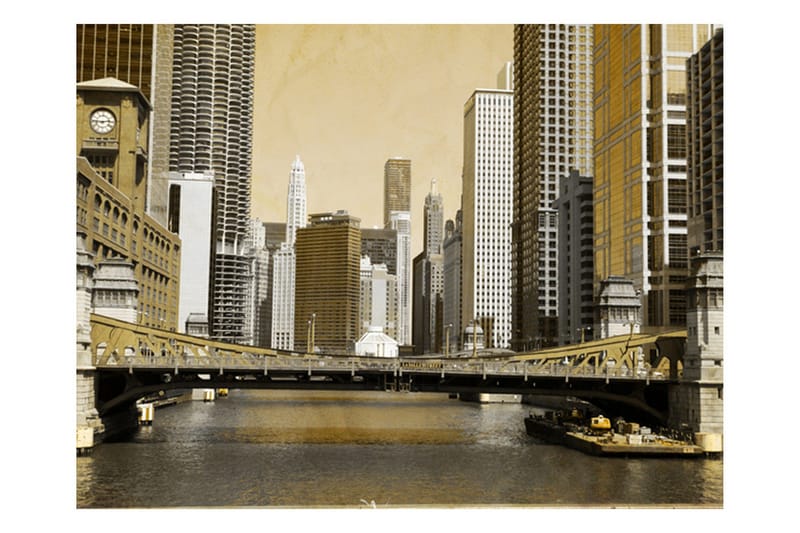 Fototapet Chicagos Brygga Tappning Effekt 200x154, Artgeist sp. z o. o.