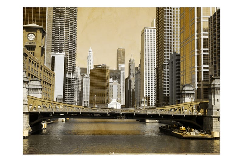 Fototapet Chicagos Brygga Tappning Effekt 250x193 - Artgeist sp. z o. o. - Inredning - Väggdekor - Tapet & tapettillbehör - Fototapet