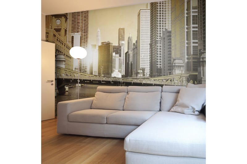 Fototapet Chicagos Brygga Tappning Effekt 250x193 - Artgeist sp. z o. o. - Inredning - Väggdekor - Tapet & tapettillbehör - Fototapet