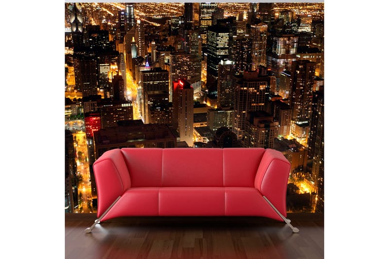 Fototapet City By Night Chicago Usa 450x270 - Artgeist sp. z o. o. - Inredning - Väggdekor - Tapet & tapettillbehör - Fototapet