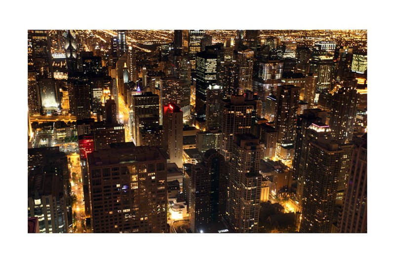 Fototapet City By Night Chicago Usa 450x270 - Artgeist sp. z o. o. - Inredning - Väggdekor - Tapet & tapettillbehör - Fototapet