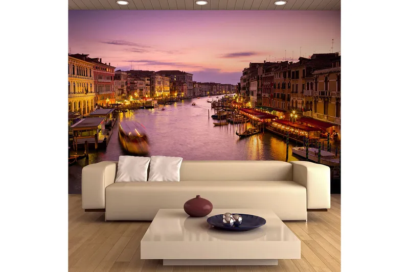 Fototapet City Of Lovers Venedig Nattetid 200x154 - Artgeist sp. z o. o. - Inredning - Väggdekor - Tapet & tapettillbehör - Fototapet
