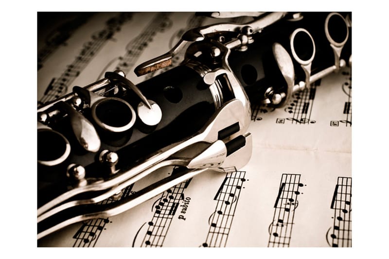 Fototapet Clarinet And Music Notes 400x309 - Artgeist sp. z o. o. - Inredning - Väggdekor - Tapet & tapettillbehör - Fototapet